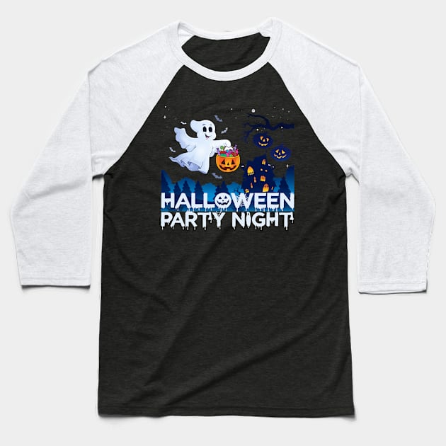 Halloween Party Night tee design birthday gift graphic Baseball T-Shirt by TeeSeller07